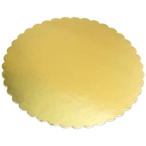 Podkład pod tort 36 cm gruby złoty fala podkładka pod tort ciasto duży karbowany
